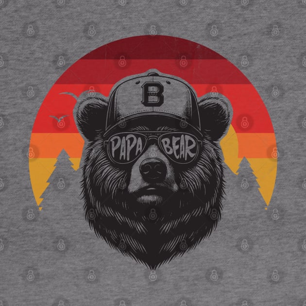 Retro Vintage Papa Bear by susanne.haewss@googlemail.com